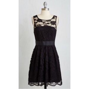 Modcloth When The Night Comes Lace Illusion Dress